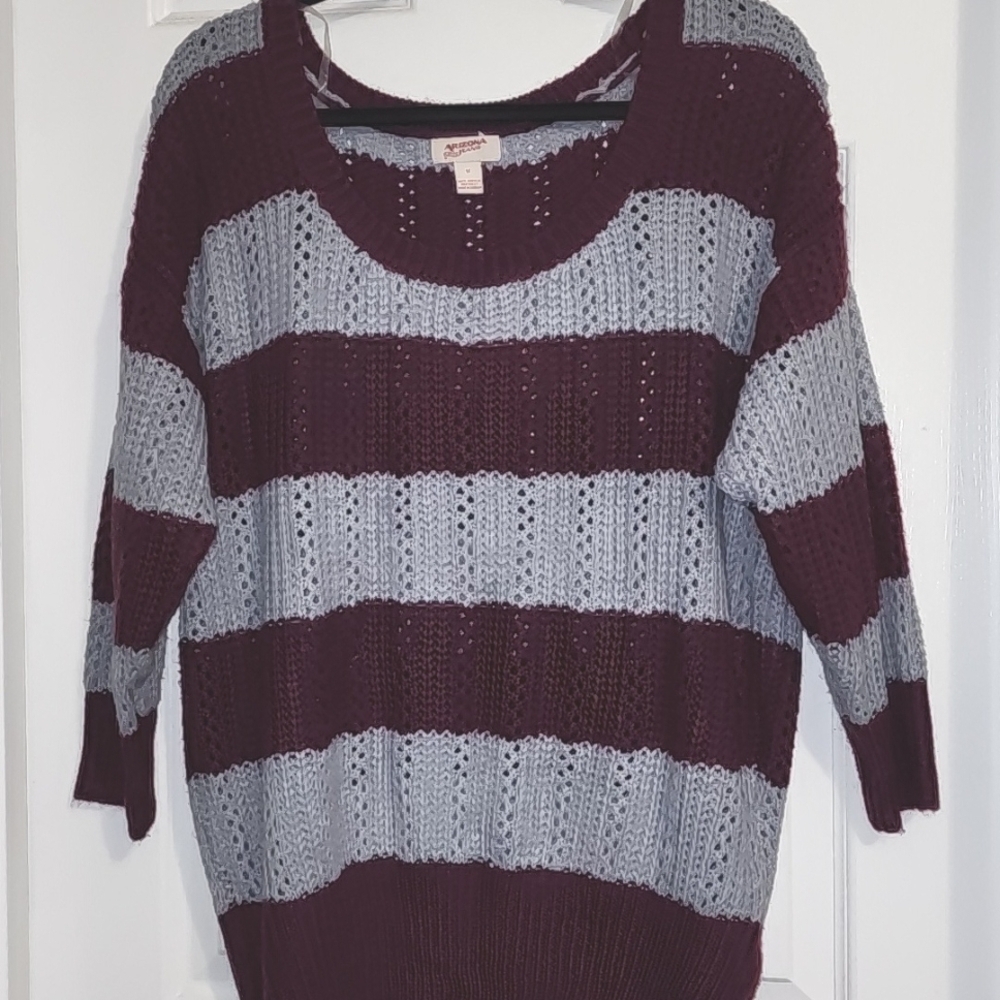 Arizona Jean Company Purple and Gray Sweater Sz 1X